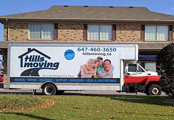 Hills Moving Truck in front of Toronto Home